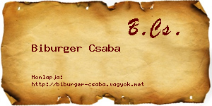 Biburger Csaba névjegykártya